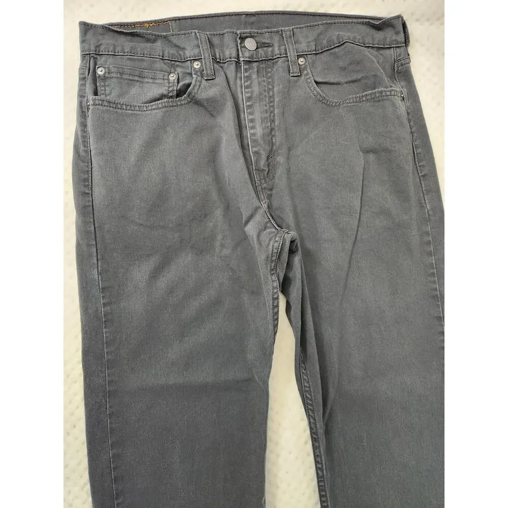 Levis‎ 502 Jeans Mens 34x32 Gray Tapered Stretch Denim Casual Pants